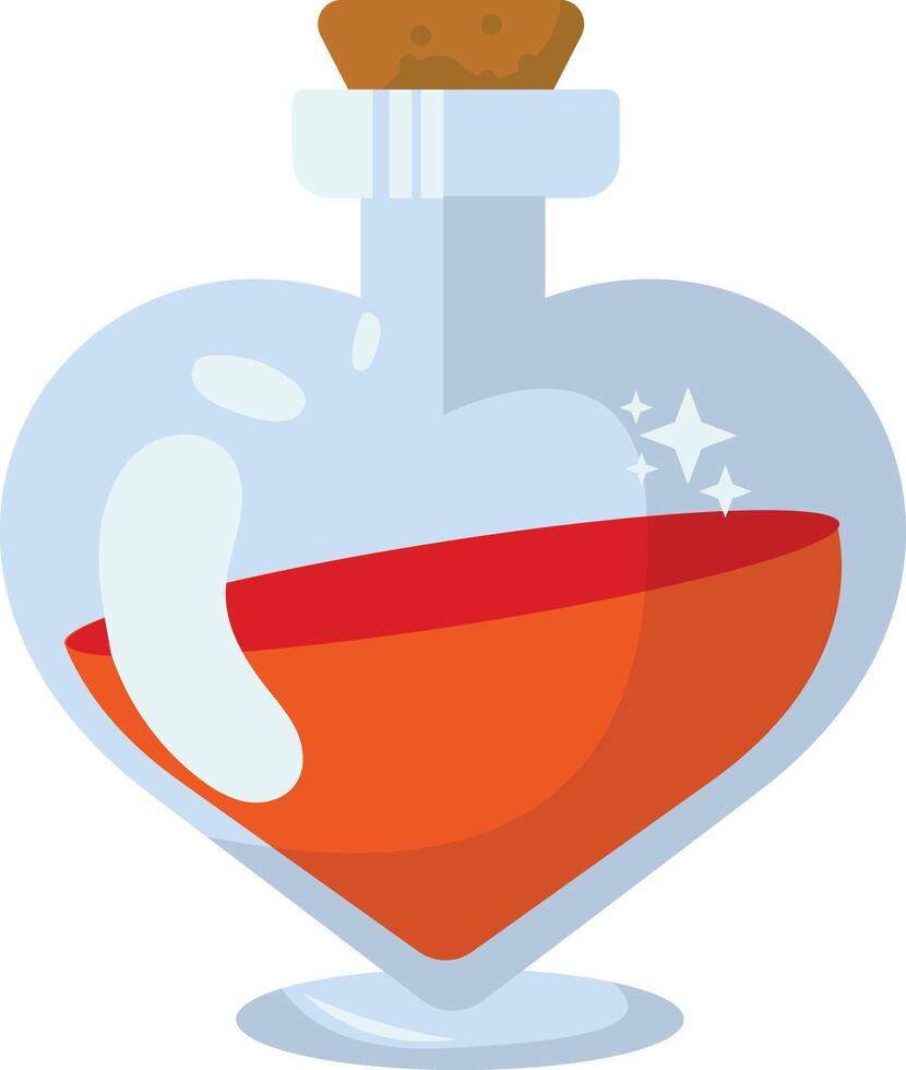 Magic Potion in Bottle Illustration. with Cartoon Style. vector