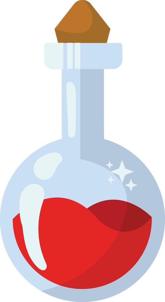 Magic Potion in Bottle Illustration. with Cartoon Style. vector