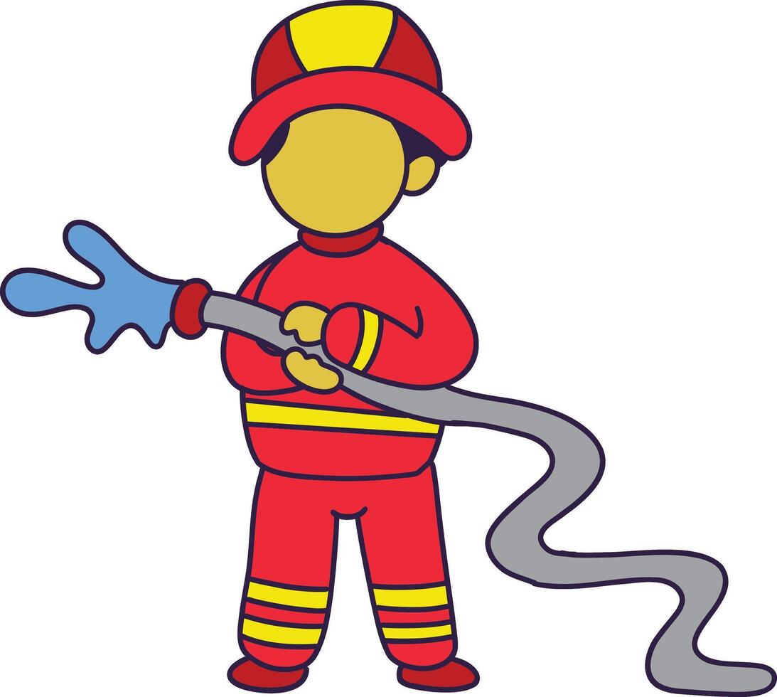 Firefighter Equipment Isolated on White Background. Illustration in Cartoon Design and Shapes. vector
