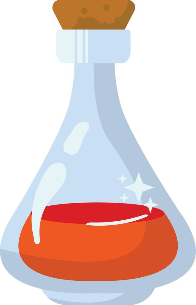 Magic Potion in Bottle Illustration. with Cartoon Style. vector