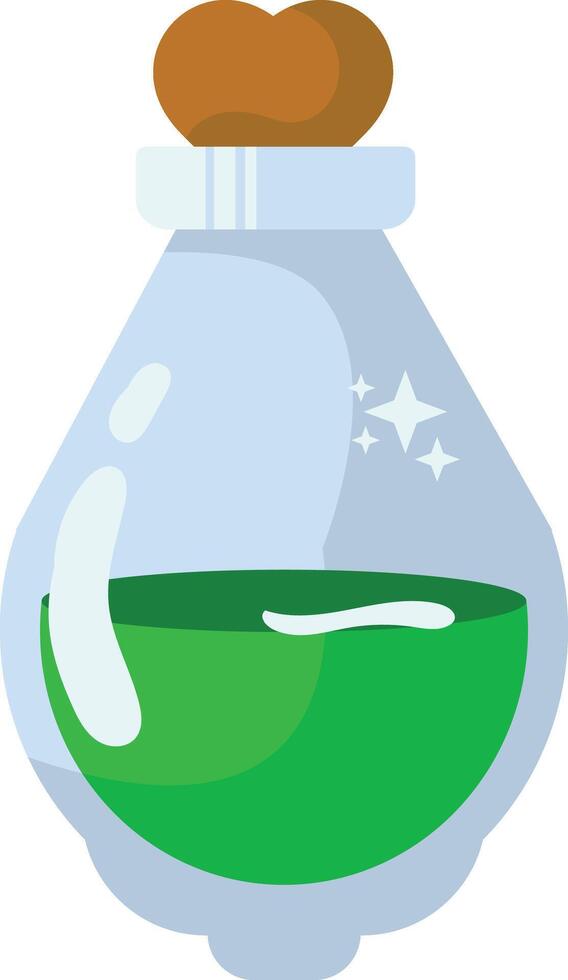 Magic Potion in Bottle Illustration. with Cartoon Style. vector