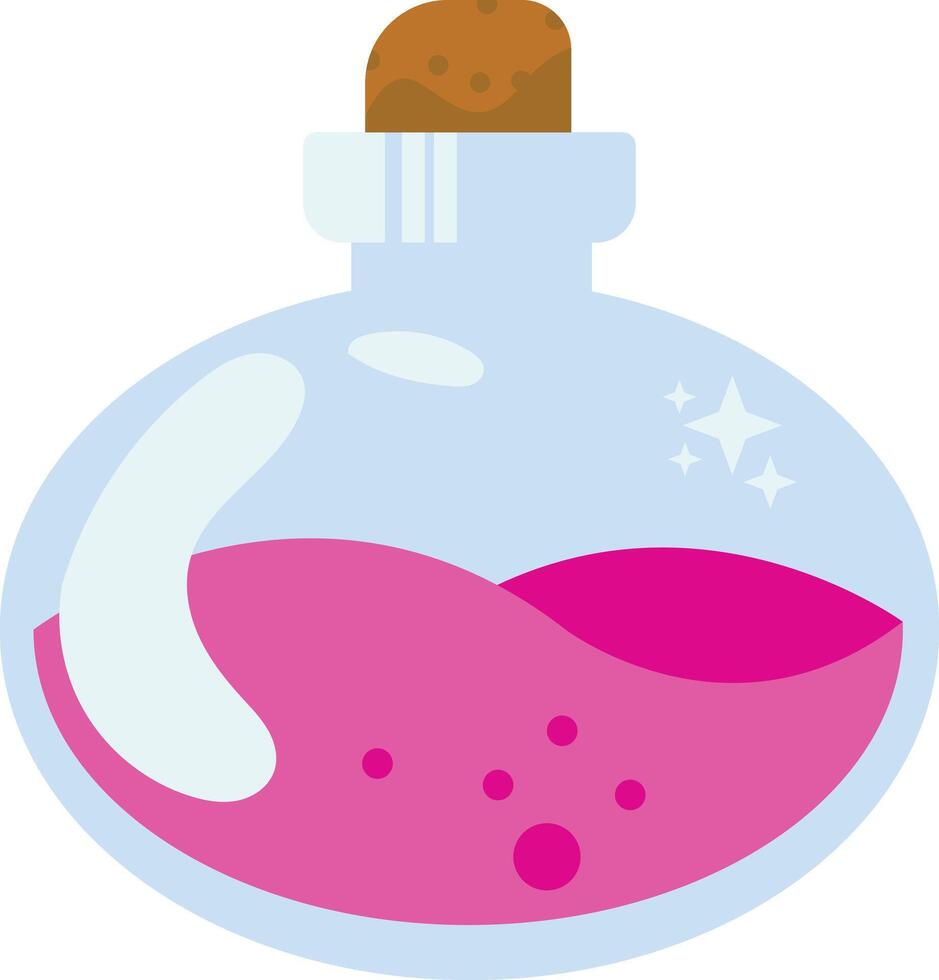 Magic Potion in Bottle Illustration. with Cartoon Style. vector