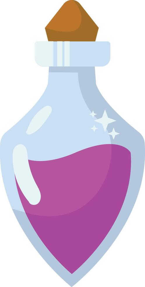 Magic Potion in Bottle Illustration. with Cartoon Style. vector