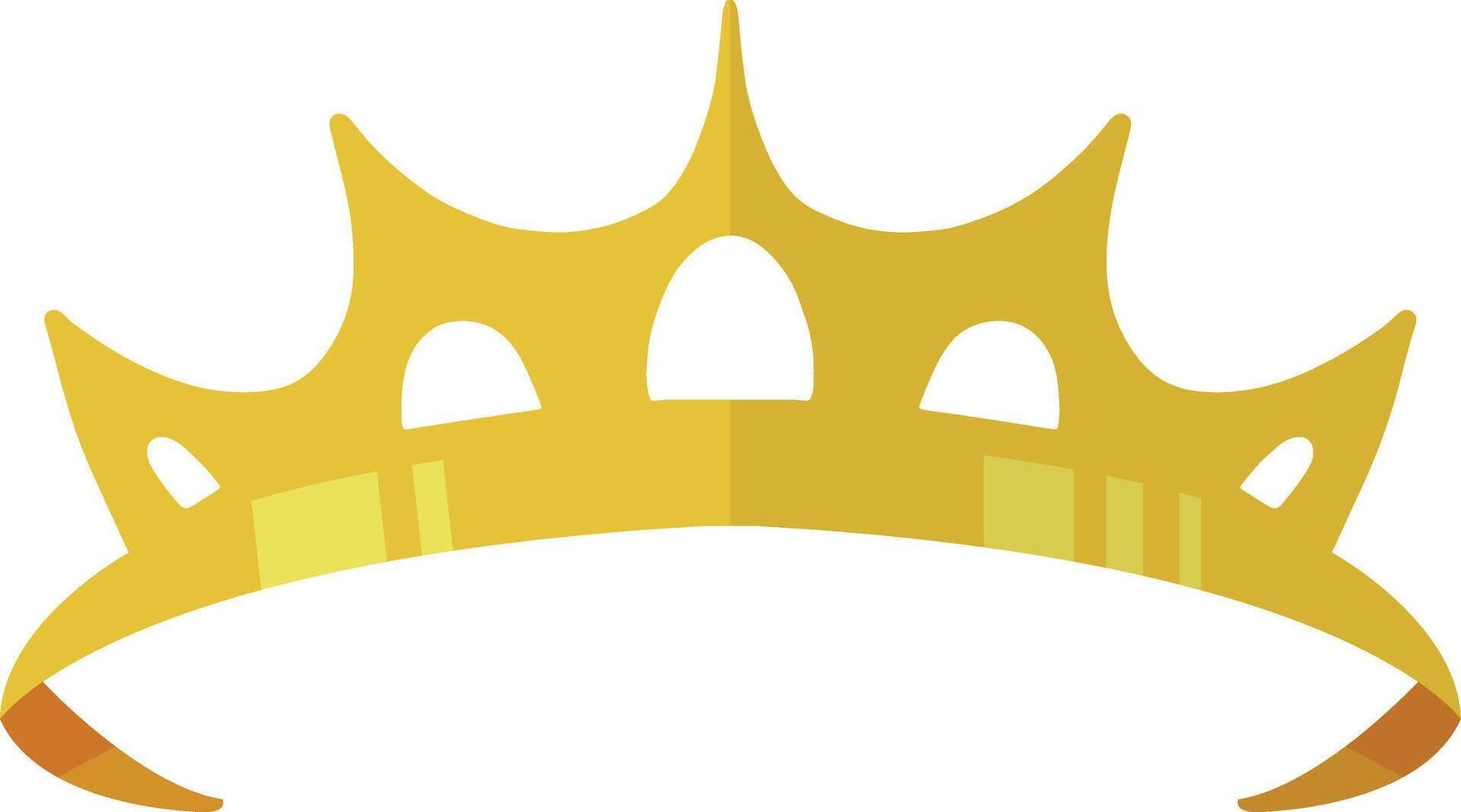 Gold Crown Tiara with Cartoon Style. Illustration on White Background. vector