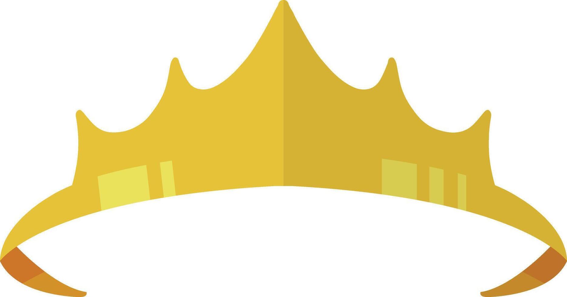 Gold Crown Tiara with Cartoon Style. Illustration on White Background. vector