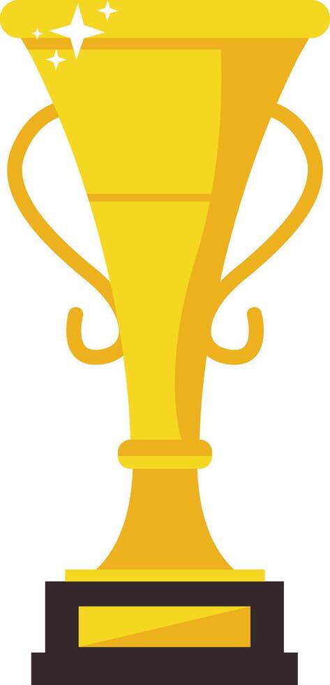 Gold Achievement Award Isolated on White Background. Illustration in Flat Design Style. vector