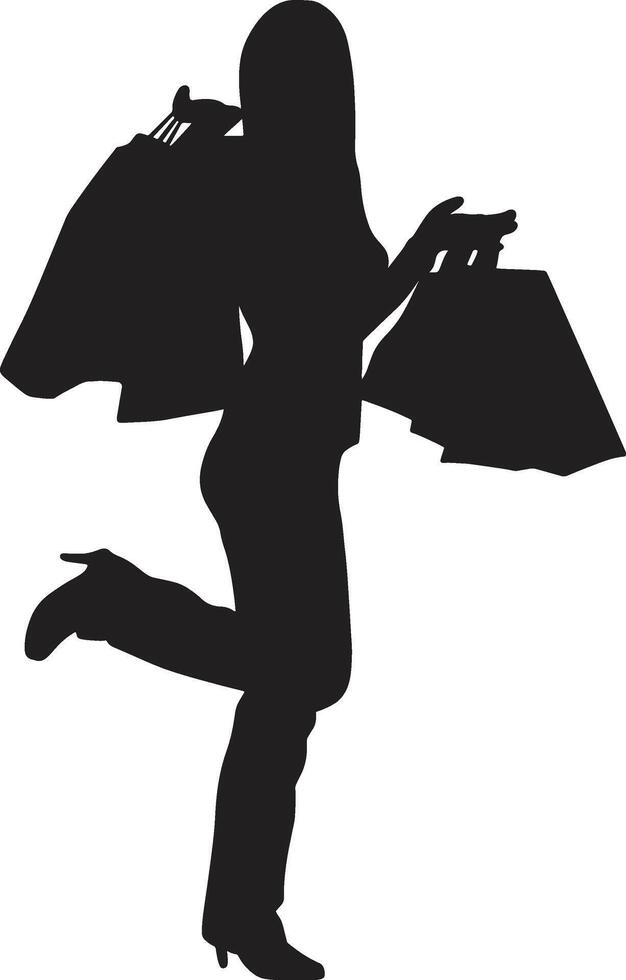 Silhouette of Woman Shopping. Isolated on White Background. Illustration Design. vector