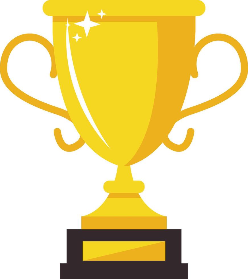 Gold Achievement Award Isolated on White Background. Illustration in Flat Design Style. vector