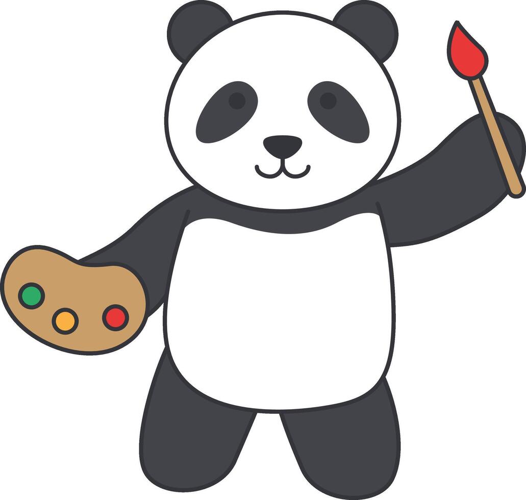 cute panda cartoon vector