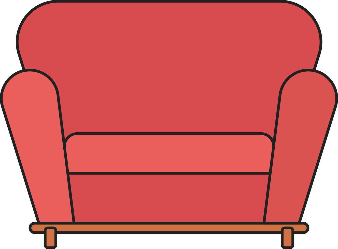 red sofa illustration vector