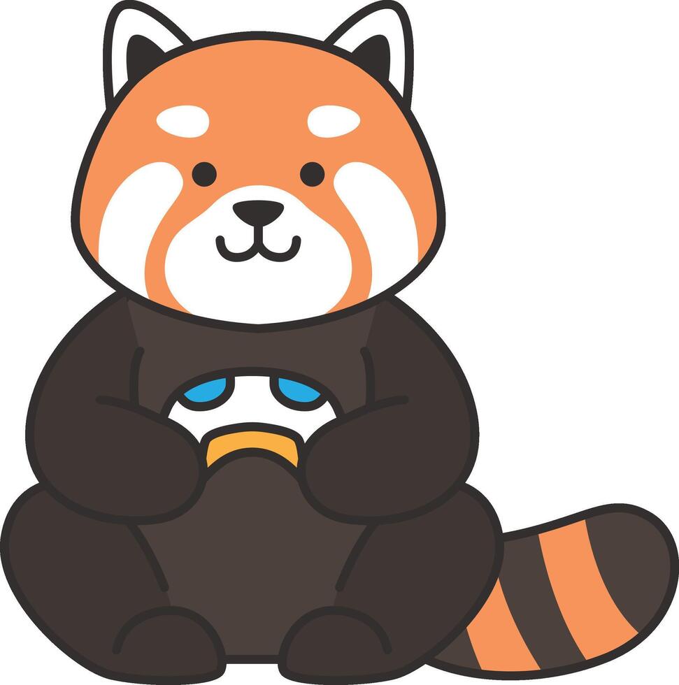cute red panda vector