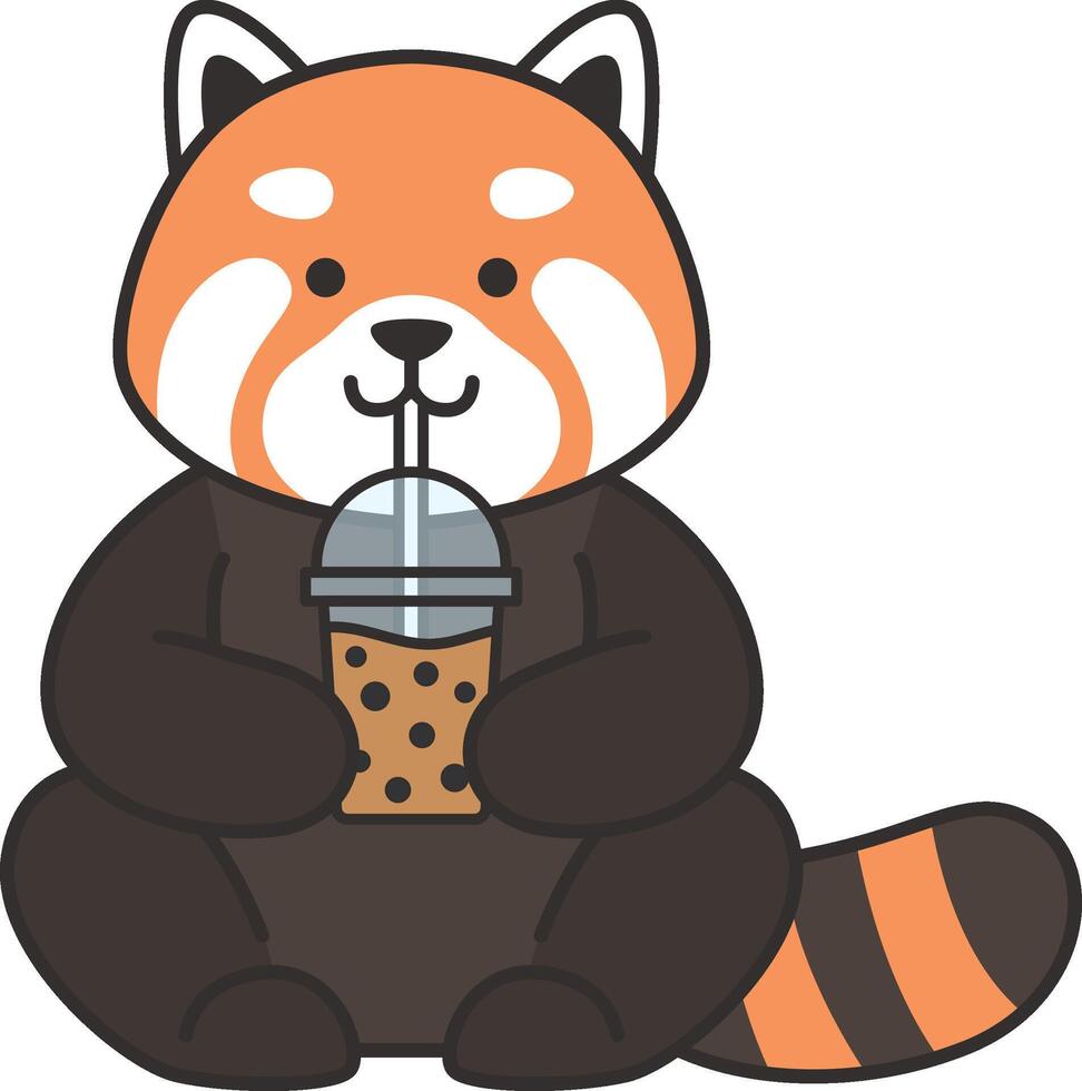 cute red panda vector