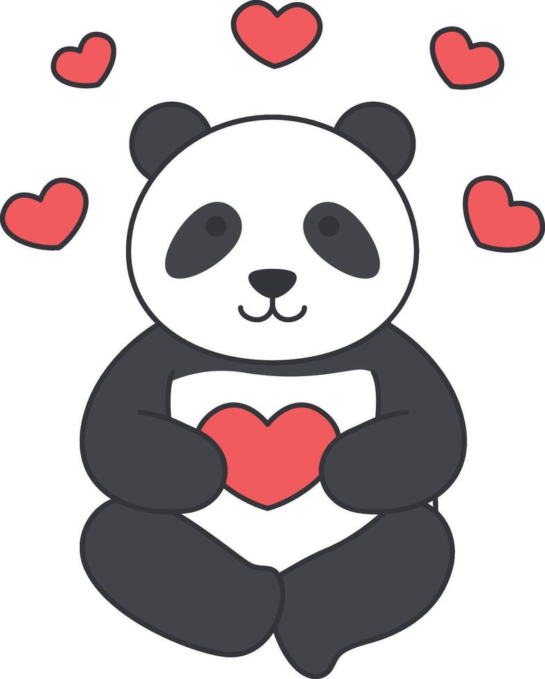cute panda cartoon vector
