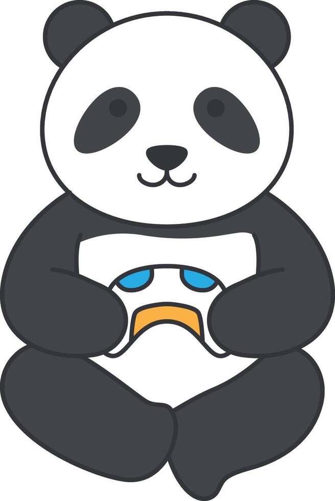 cute panda cartoon vector