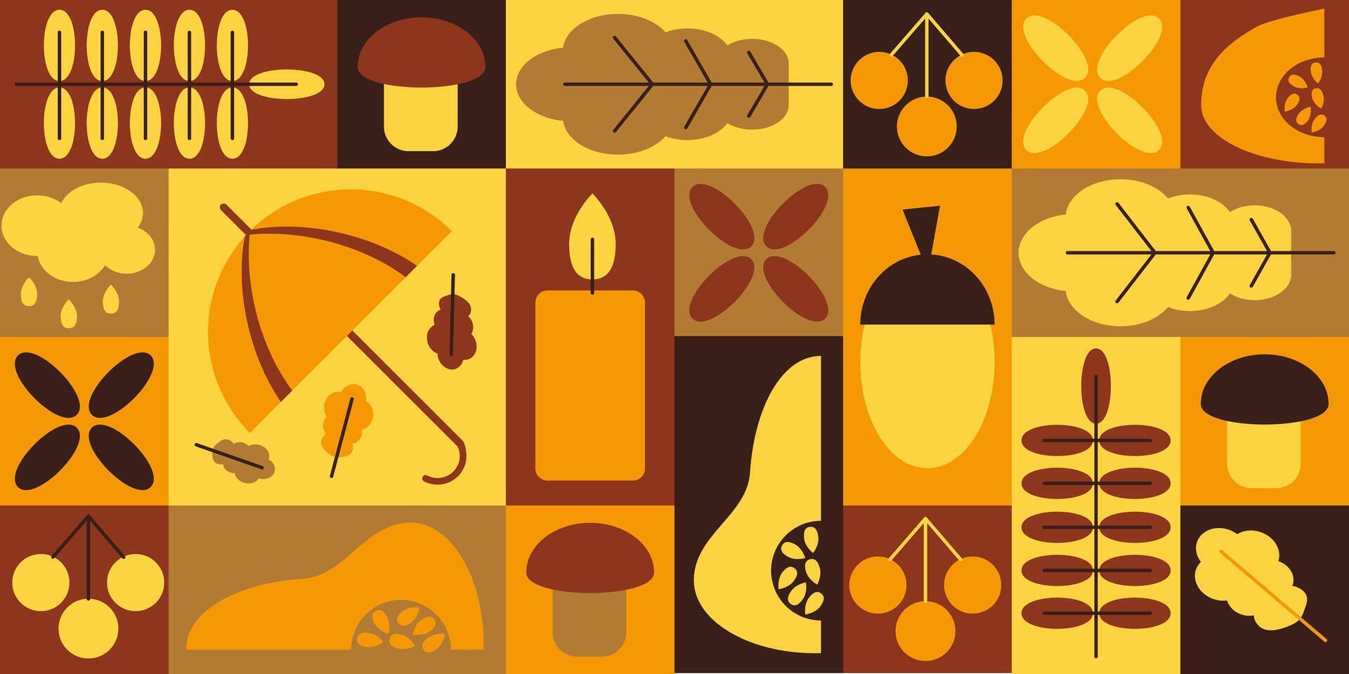 Autumn abstract banner in geometric style vector
