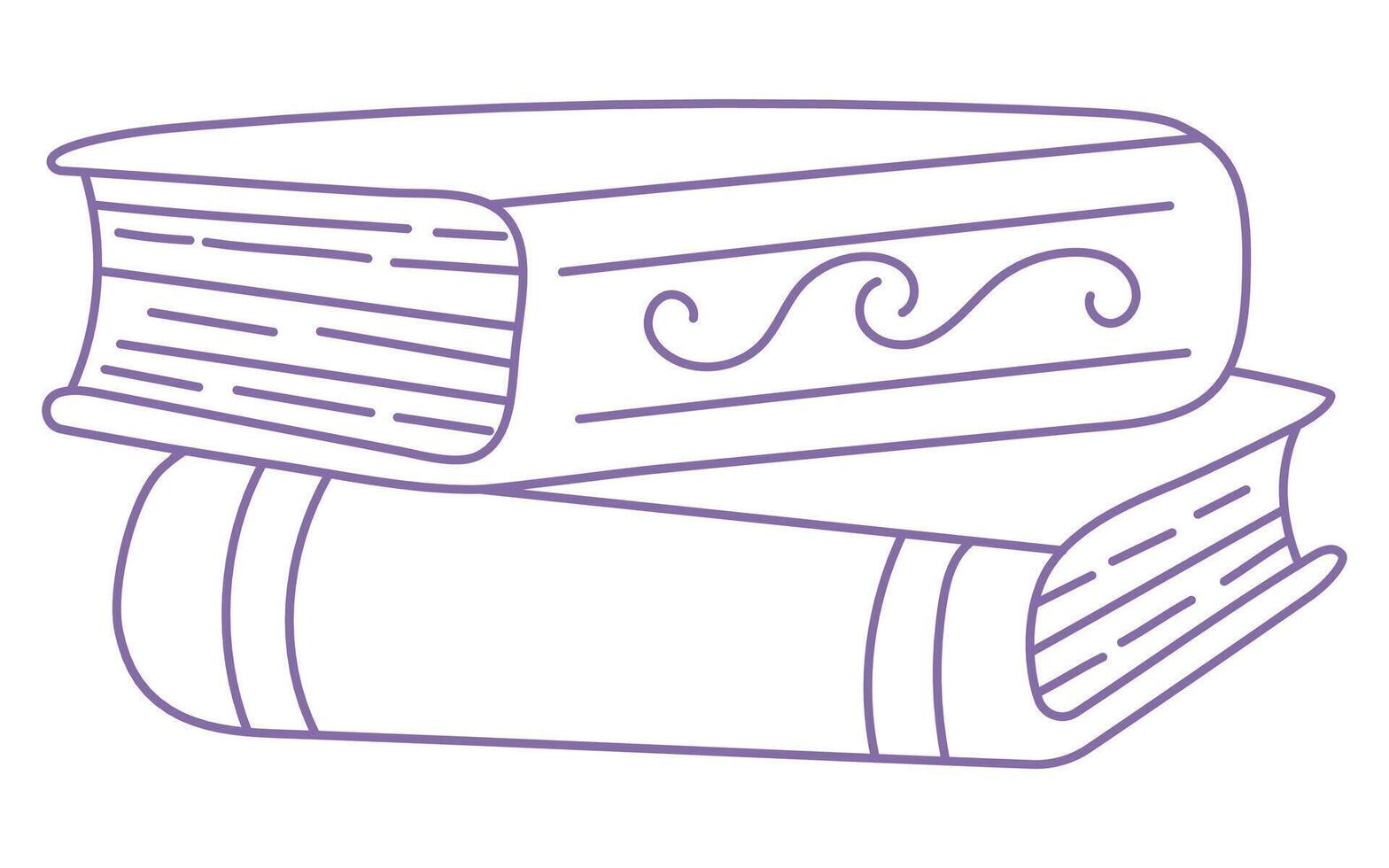 Sketche of book outlines. Symbols of lines of bookstore, library. A bunch of silhouettes of books. Hand drawn scribbles of books Library, bookstore icons. vector