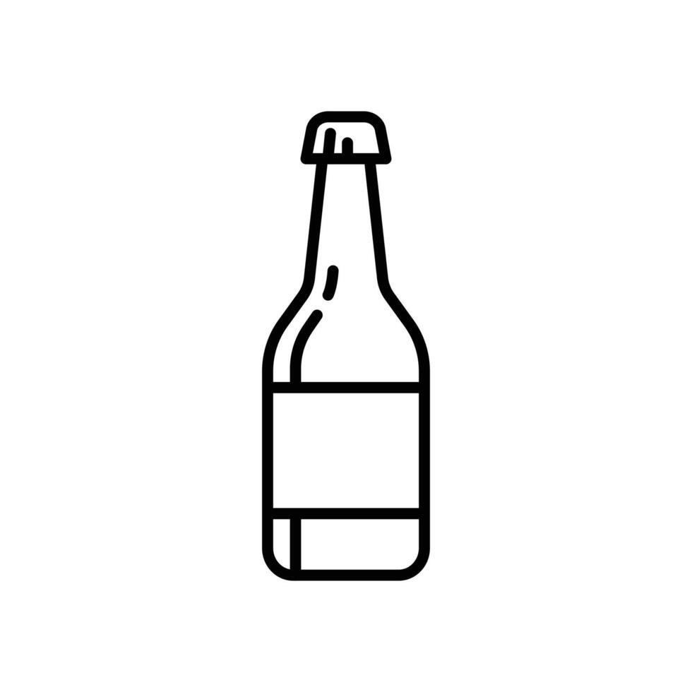 isolate beer bottle flat icon vector