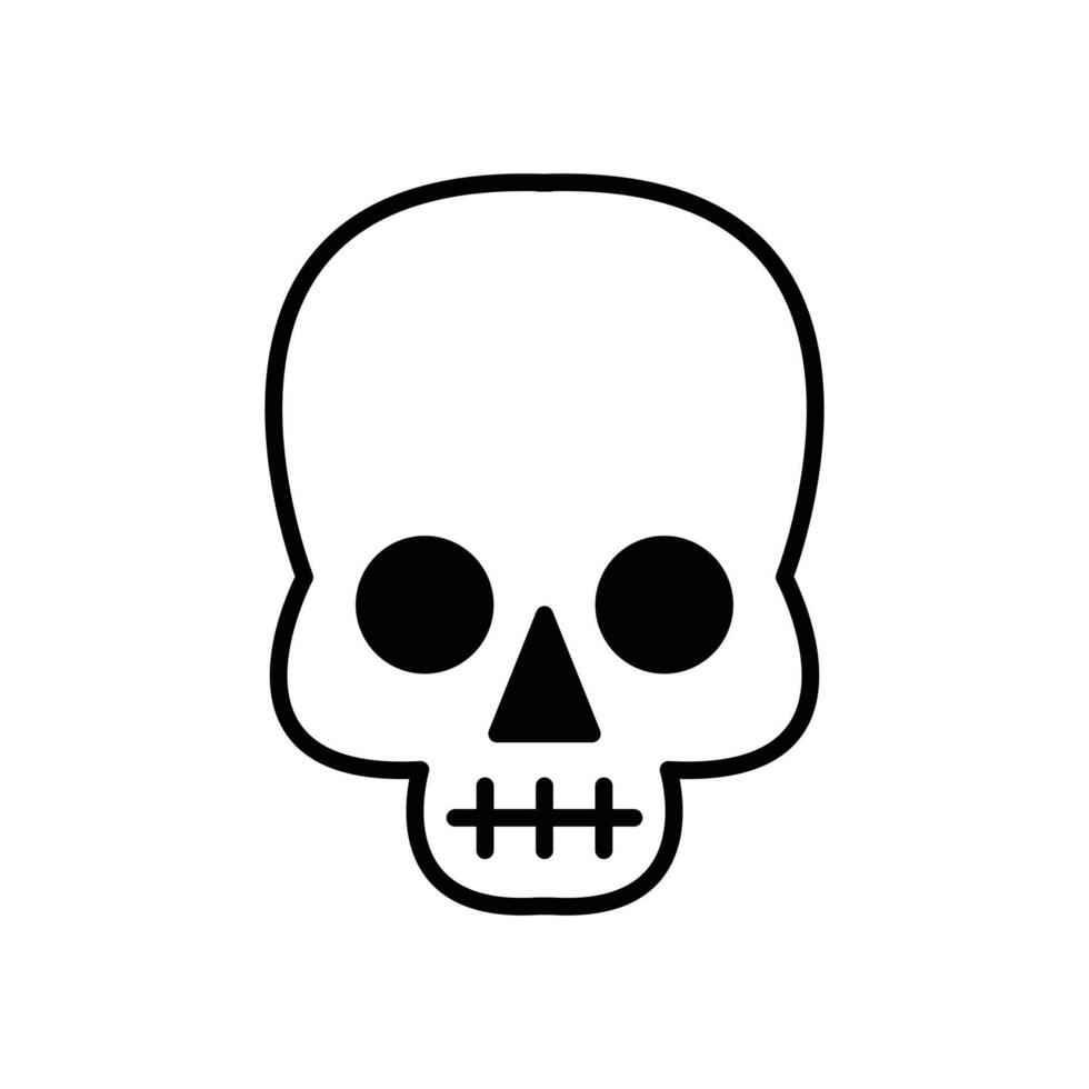isolate skull flat icon vector