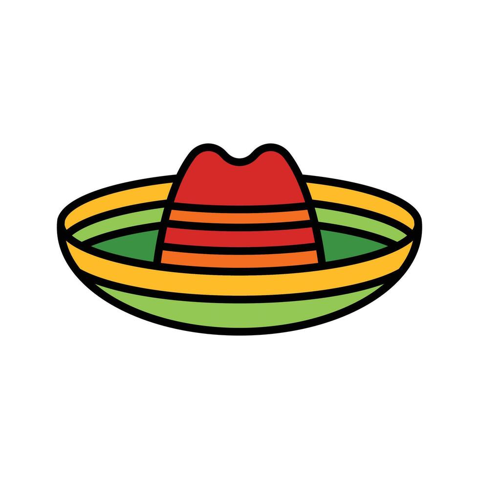 isolate mexican hat sombrero flat icon vector
