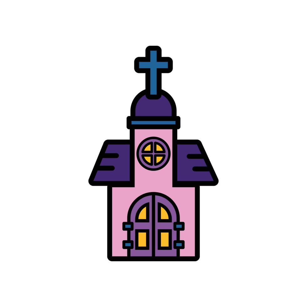 isolate vampire castle flat icon vector