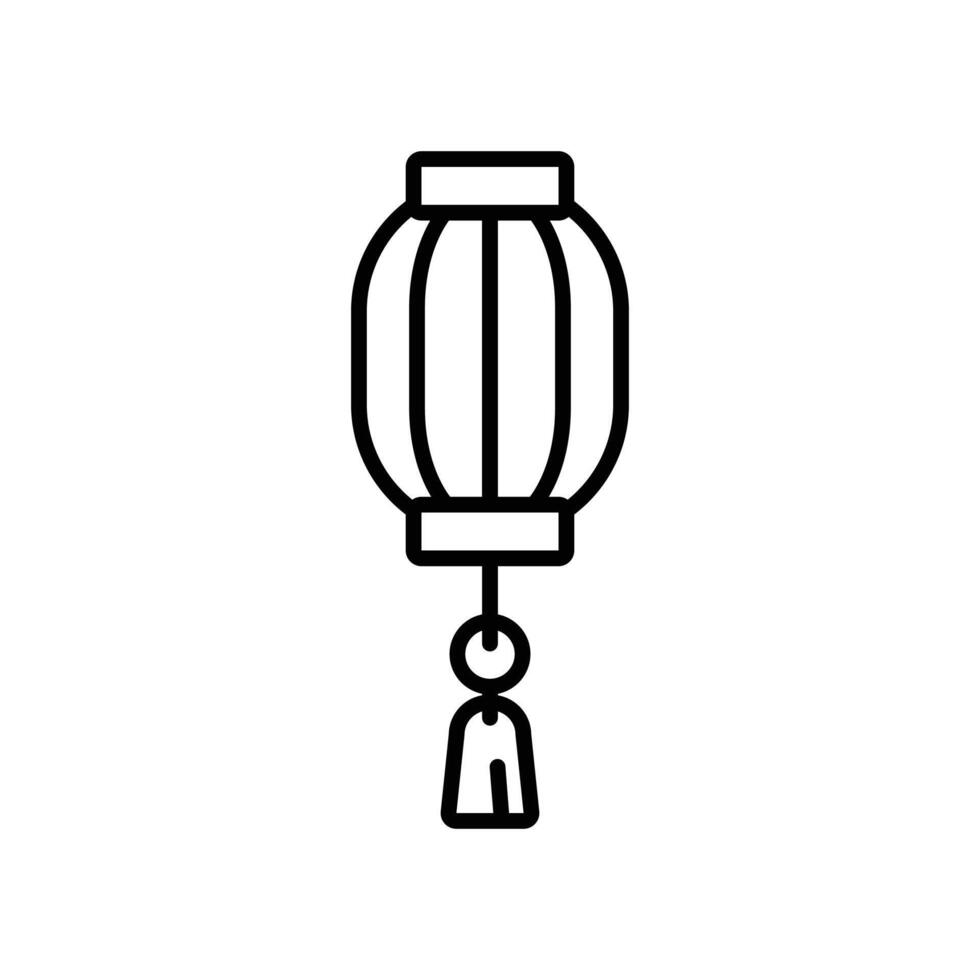 isolate black and white chinese lantern flat icon vector