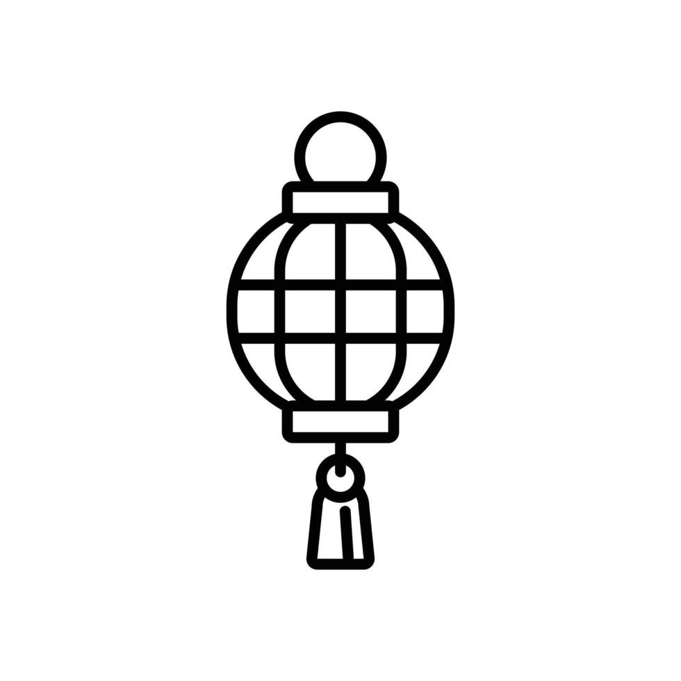 isolate black and white chinese lantern flat icon vector