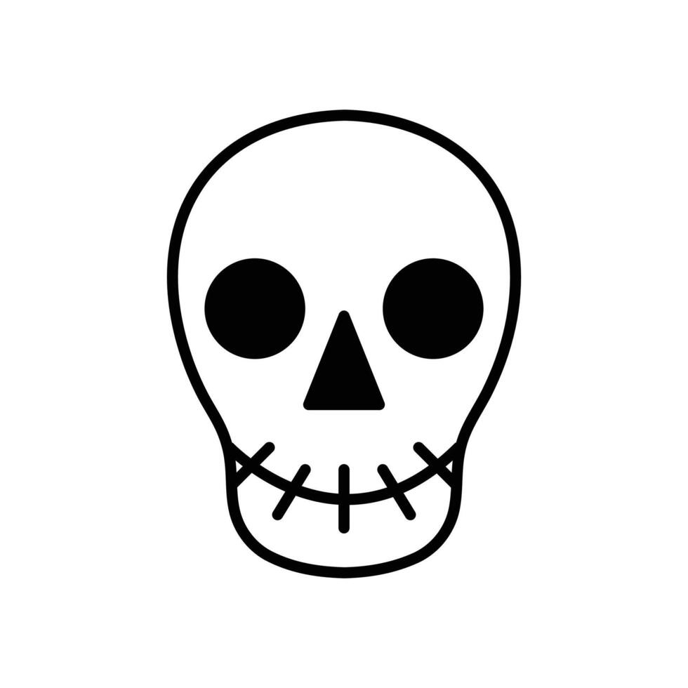 isolate skull flat icon vector