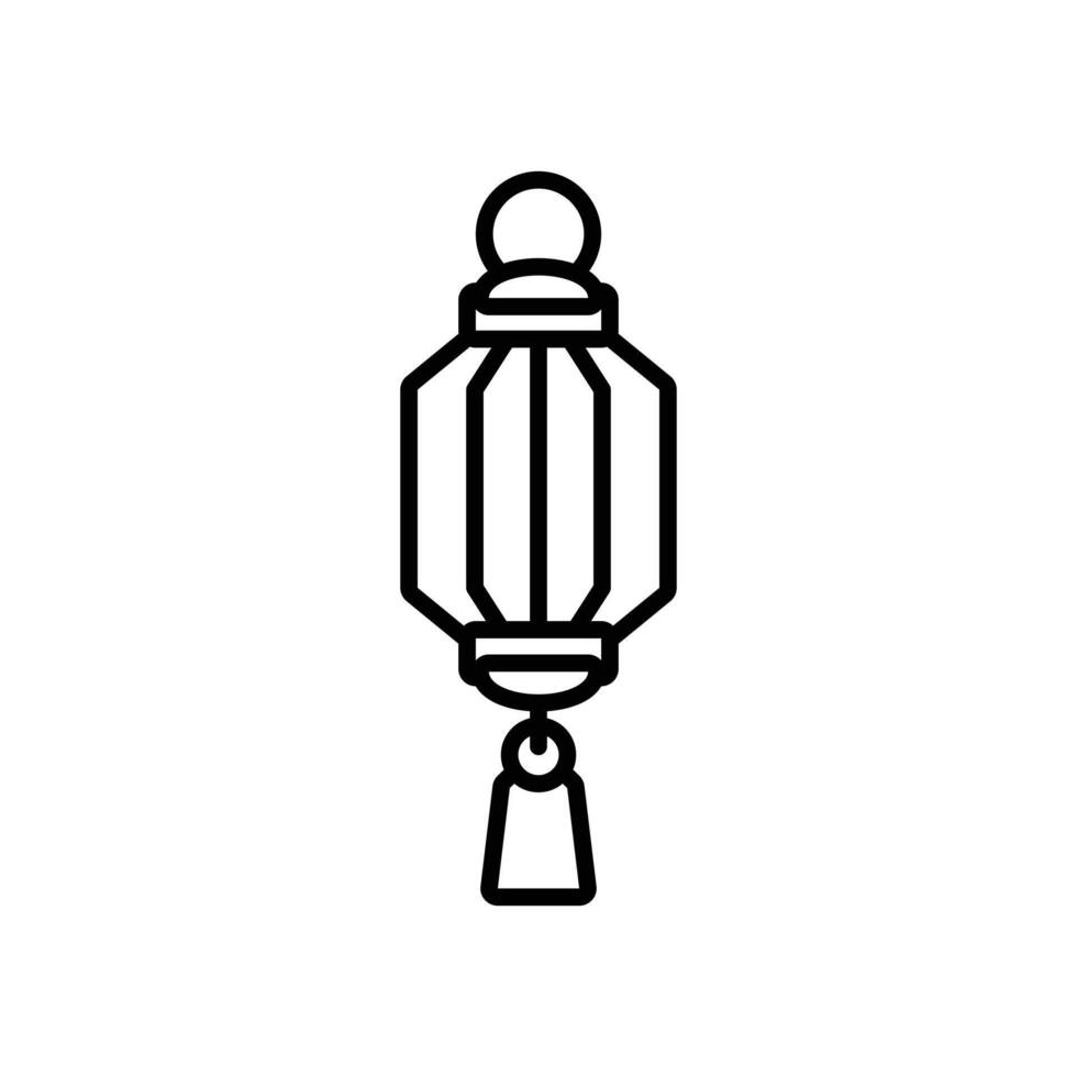 isolate black and white chinese lantern flat icon vector