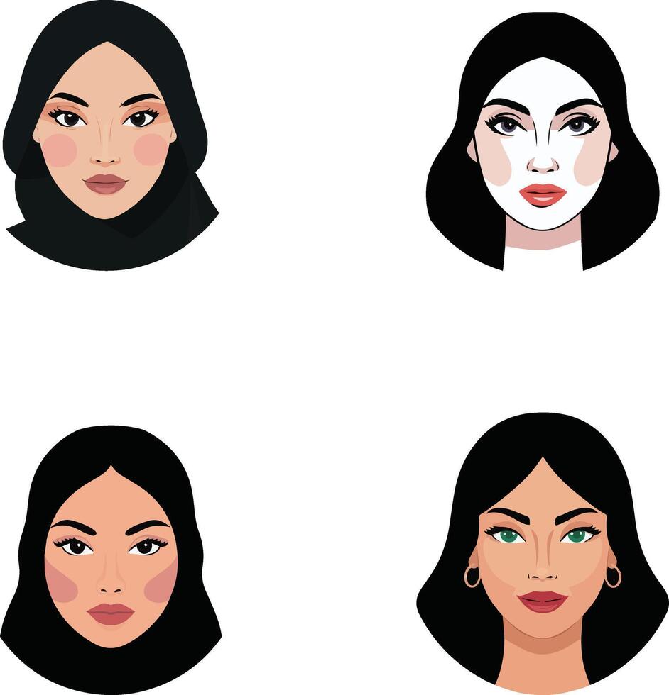 A beautiful Arabic woman Face vector