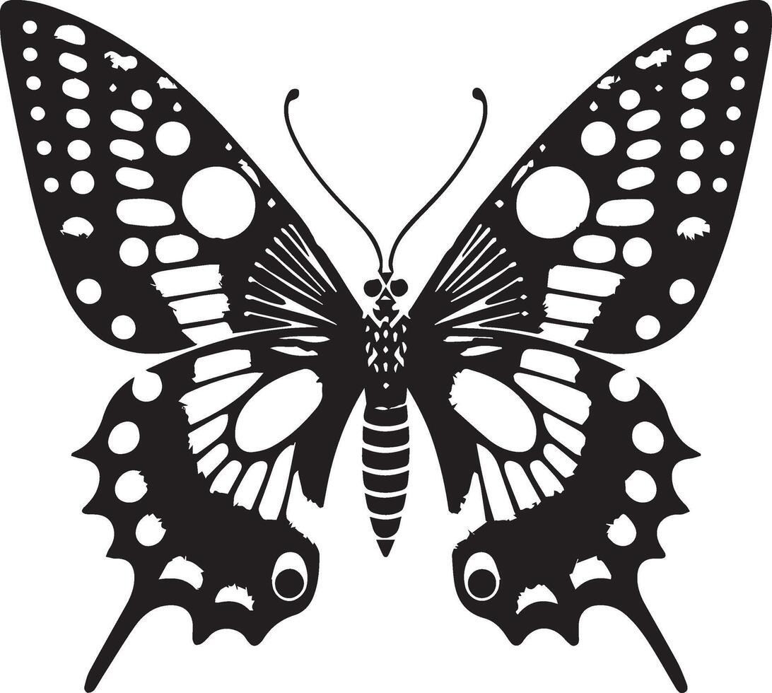 A design of a silhouette butterfly 2 vector