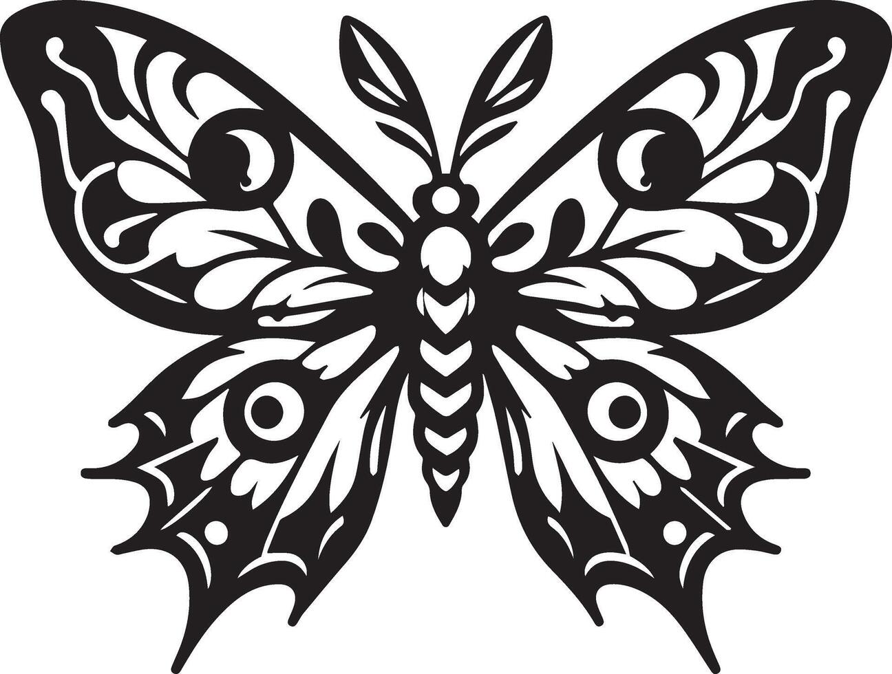 A design of a silhouette butterfly 2 vector