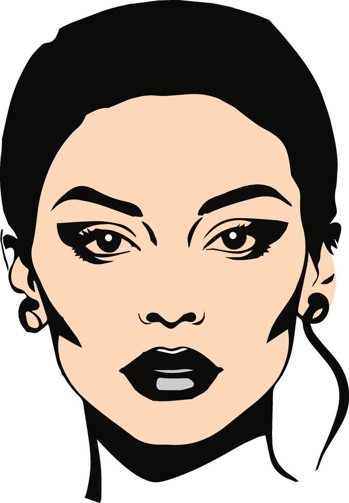ilustración de una cara de mujer hermosa vector