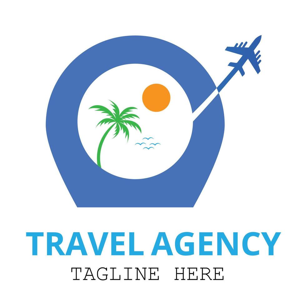 Beach traveling logo identity design template for use transport business vector