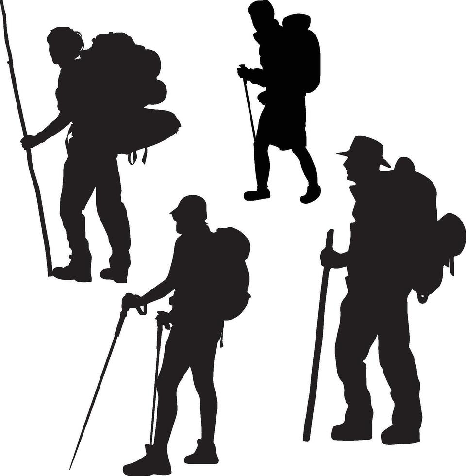 Hiking silhouettes design vector