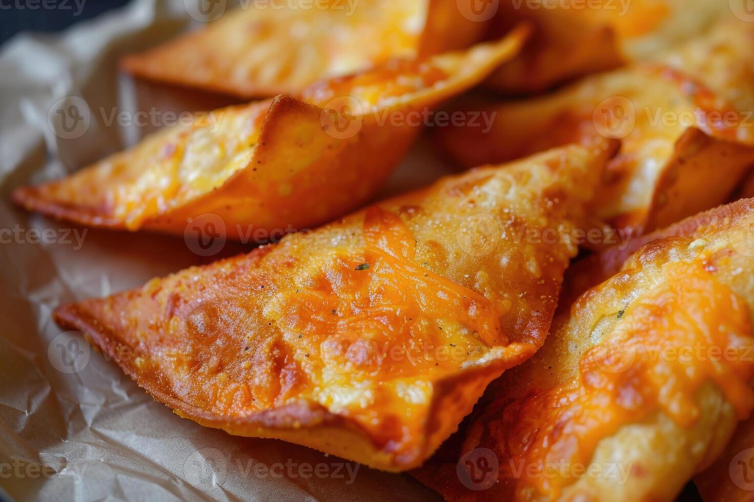 A plate full of delicious crispy samosas, traditional Indian snacks photo