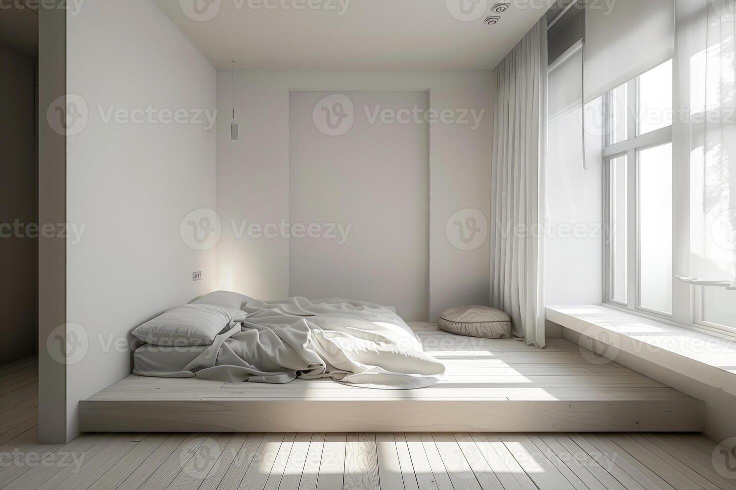 Minimalist modern bedroom interior photo