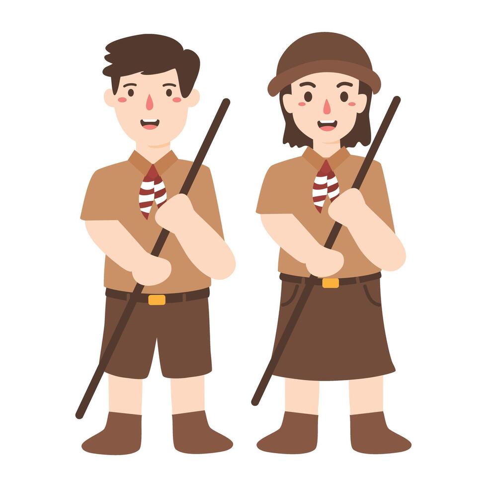 Gerakan Pramuka Indonesia Illustration scout day vector
