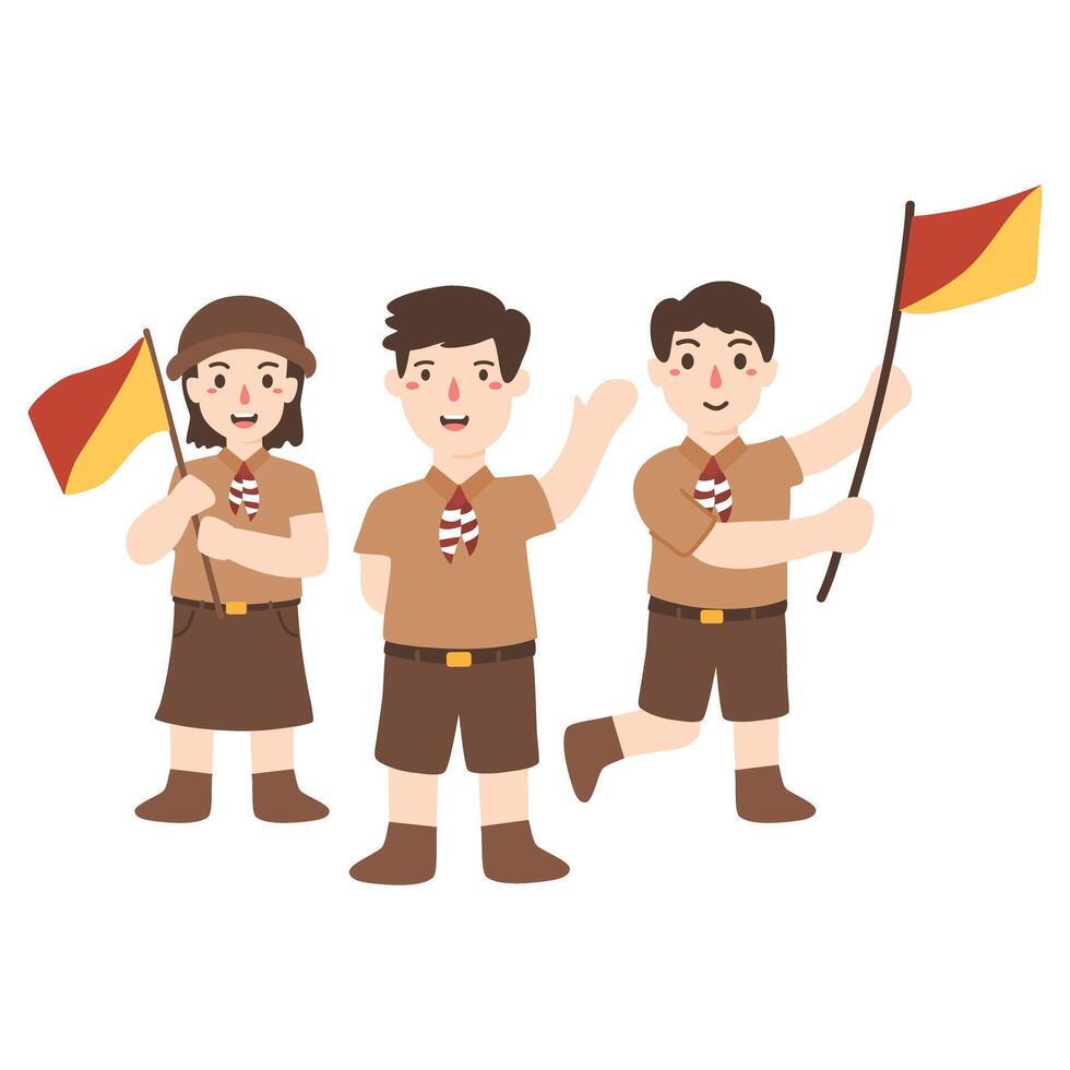 A Group of Kids Scouting illustration vector