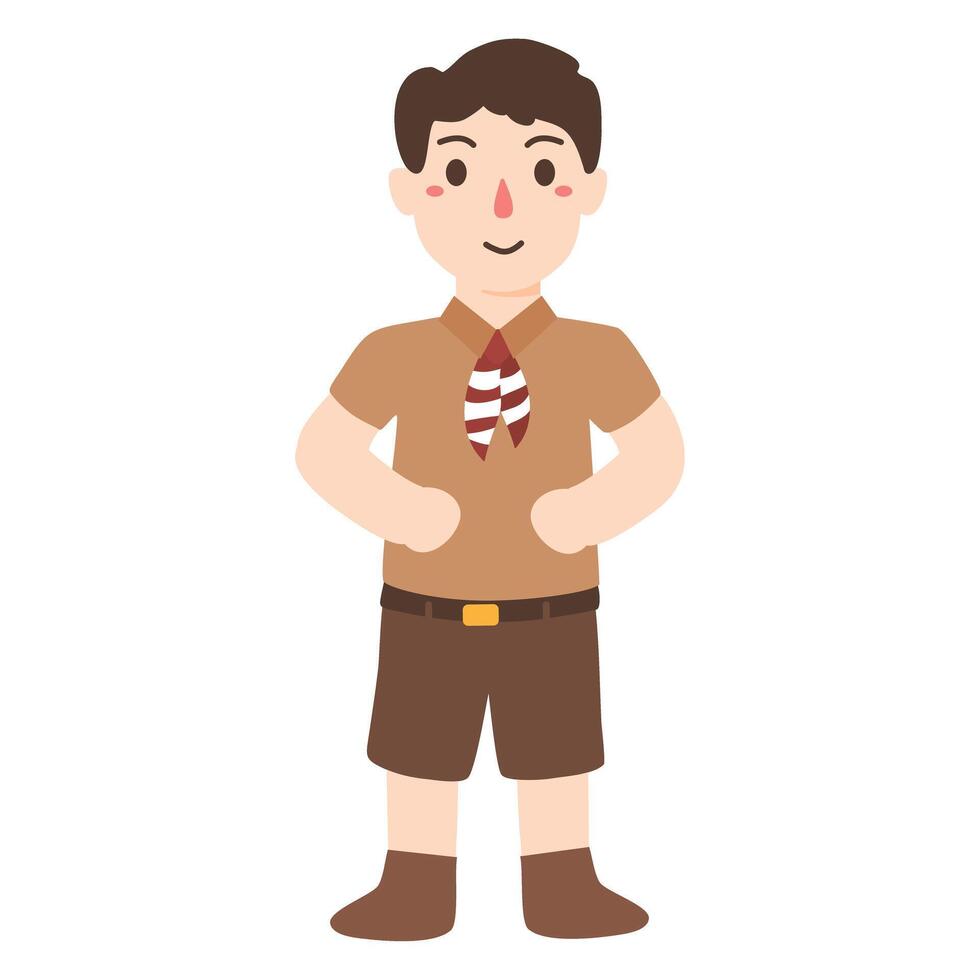 Happy Indonesian Scouts Aka Indonesian Boy Scouts vector