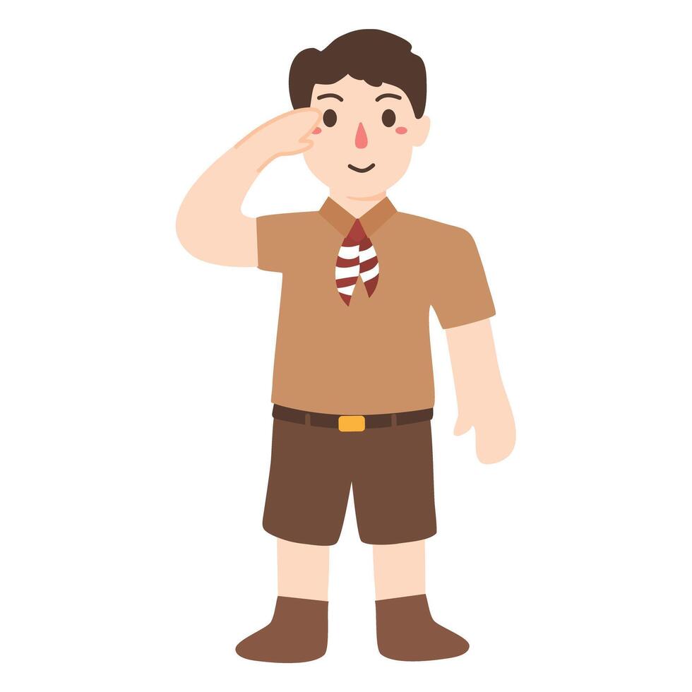scout giving salute gesture illustration vector