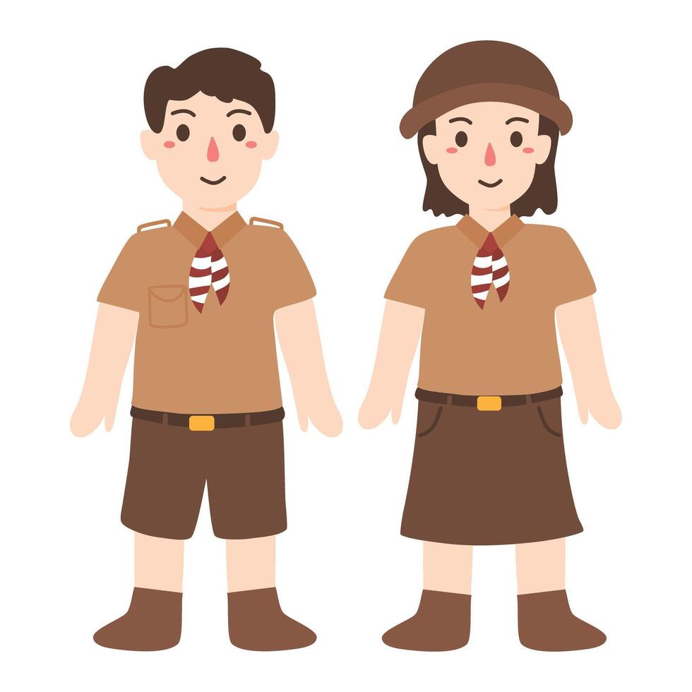 Boy And Girl Scouts Uniforms illustration vector
