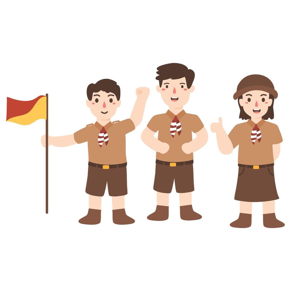 illustration Selamat Hari Pramuka With Scout uniform vector