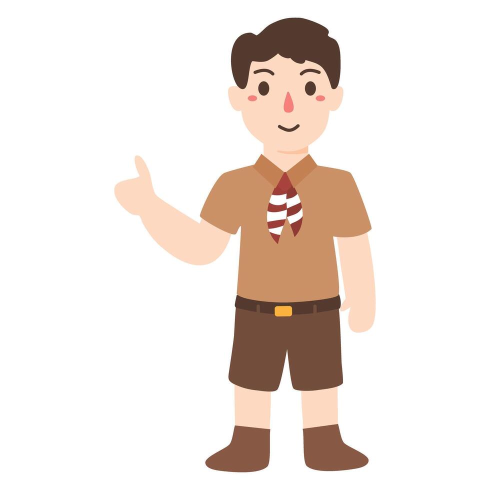 Boy Wearing Scout Uniform illustration vector