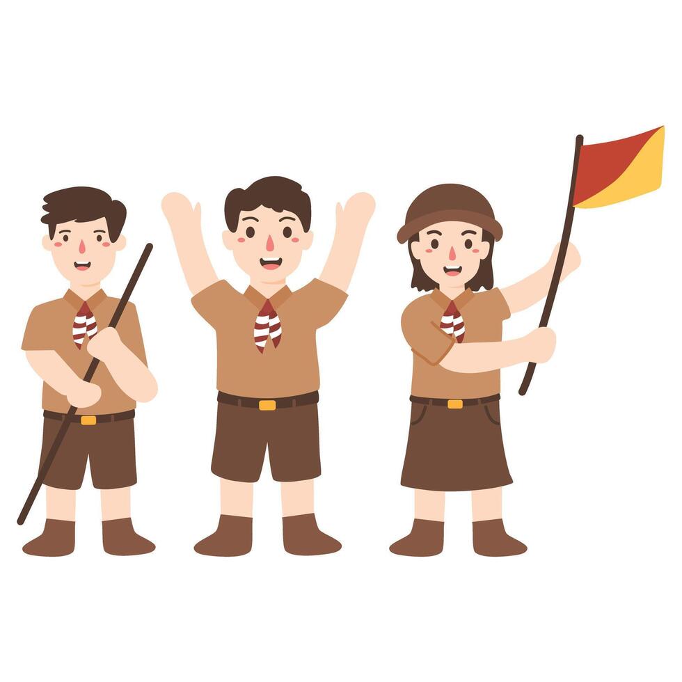 Happy Scout Day August 14 Indonesian vector
