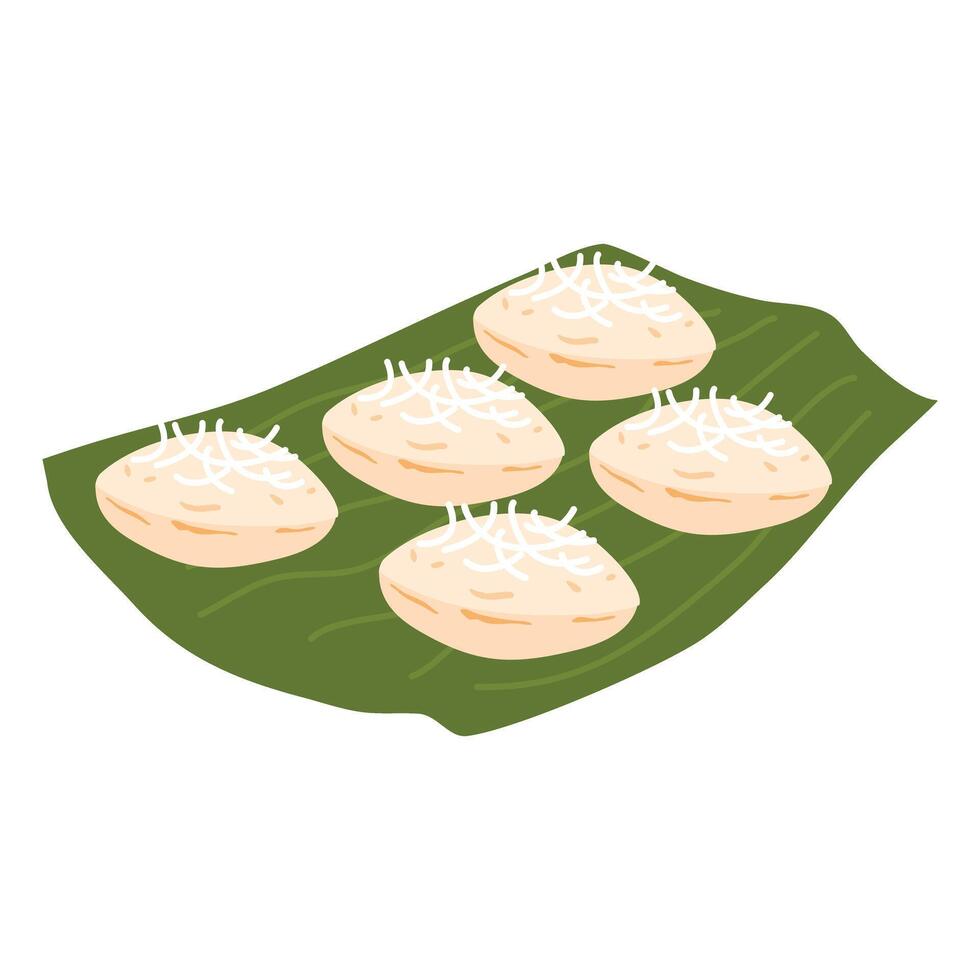 Traditional Balinese Indonesian dessert names Kue Laklak vector