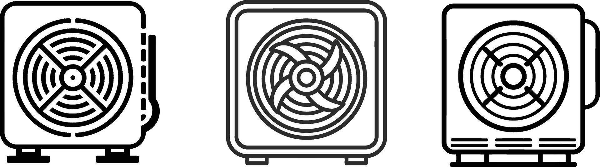 Outline Air Conditioner Fan Icon, Illustration on White Background vector