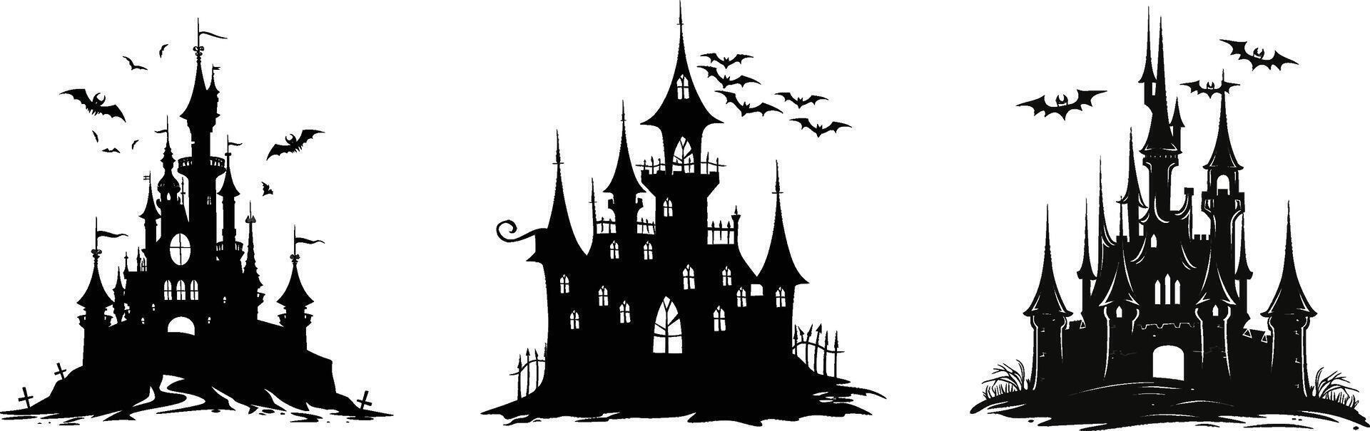 Explore the Realm of Fright with a Halloween Haunted House Icon, Perfectly Spine, Tingling for Enhancing Your Spooky Design Projects vector