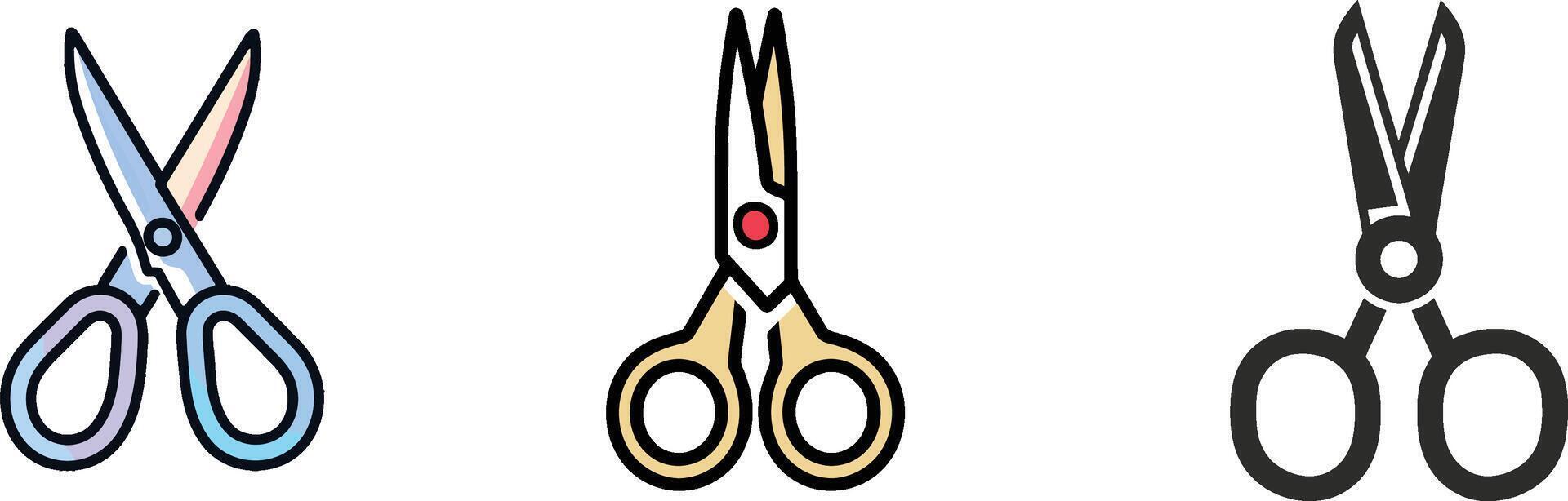 Scissors Icon or Sign Logo, Isolated High-Quality Black Style Illustration, Perfect for Designing Stationery, Tools, Crafts, and Creative Projects vector