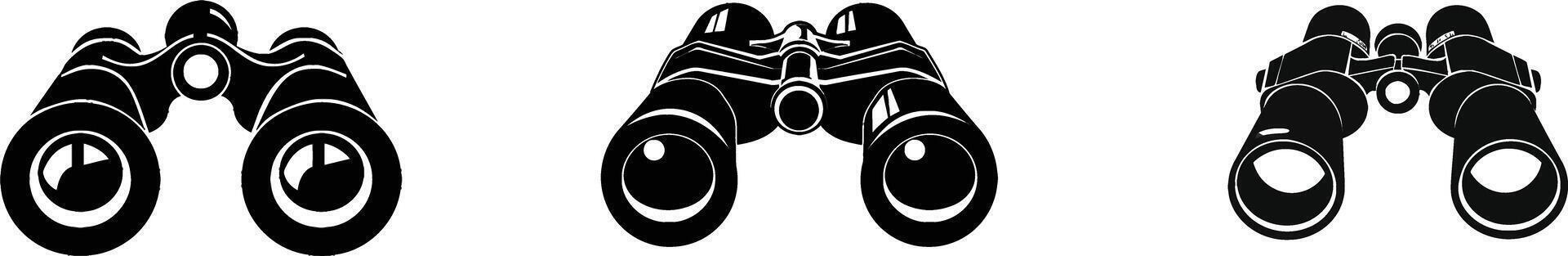 Binoculars Black Fill Icon Illustration. Travel Equipment Design Element in Trendy Style. Editable Graphic Resources for Many Purposes vector