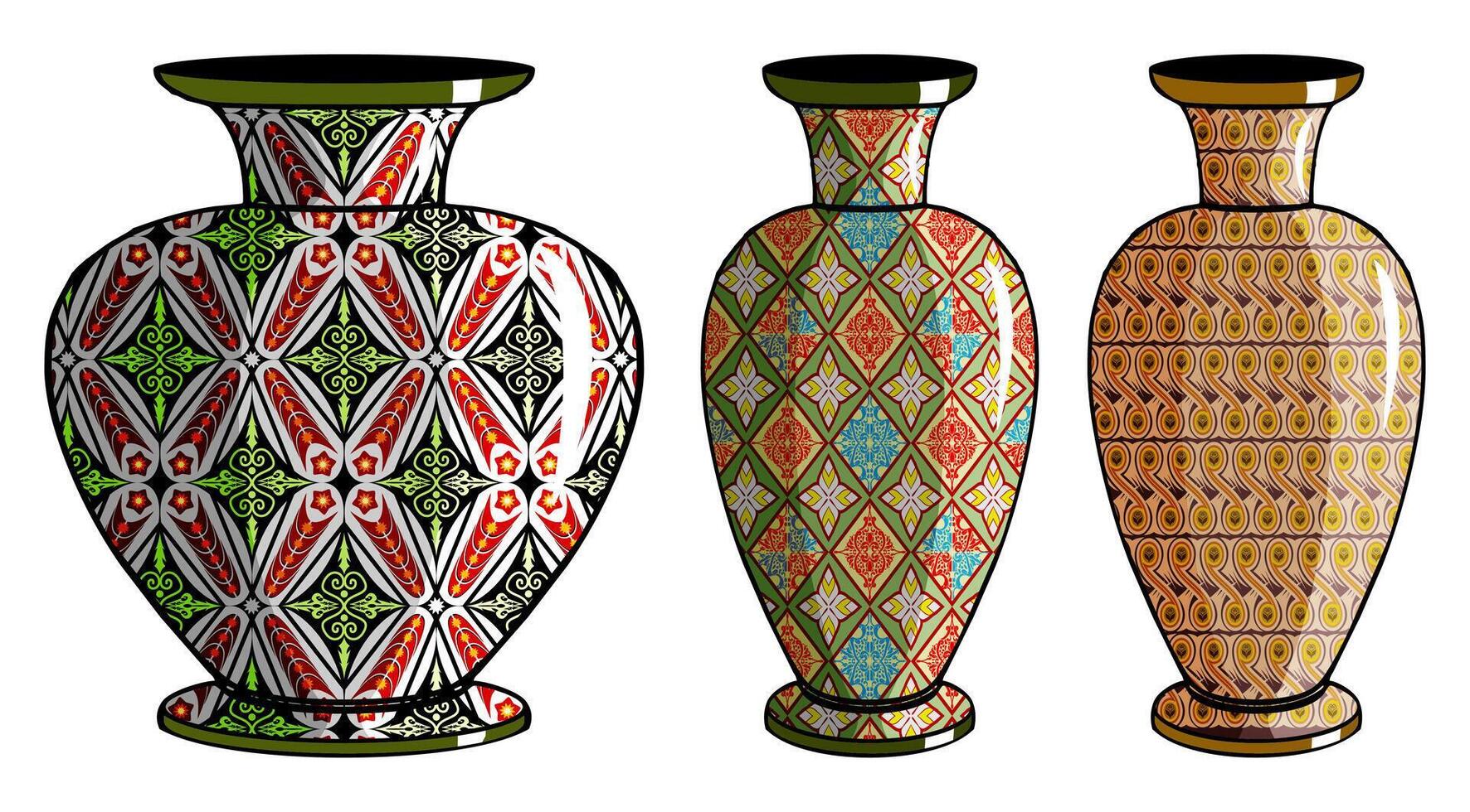 Javanese urn with batik motif vector